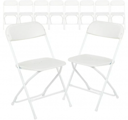 Plastic Folding Chairs - White