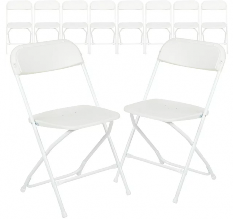 Plastic Folding Chairs - White