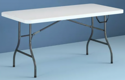 6' White Rectangle Table